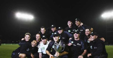New Zealand celebrate their 3-1 series win
