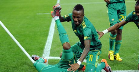 Mphela: Celebrates penalty