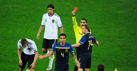 Cahill: Shown the red card