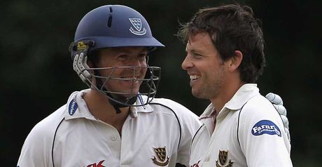 Record-breakers: Ed Joyce and Chris Nash put on 161 to steer Sharks to victory