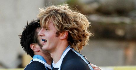 Gray celebrates try