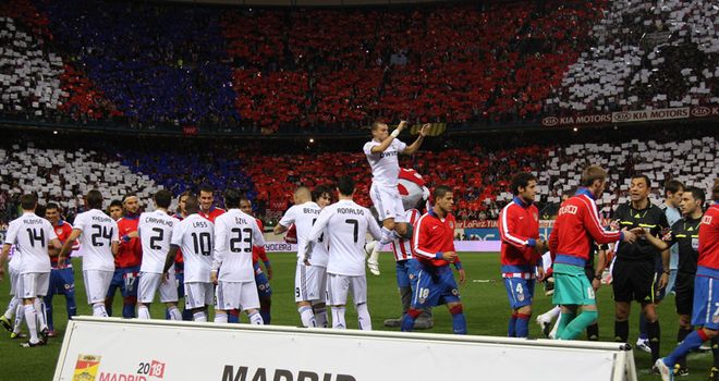 Both sides showed their support at The Vicente Calderon stadium.