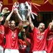 Giggs lifts the 2008 Champions League trophy after United beat Chelsea in Moscow