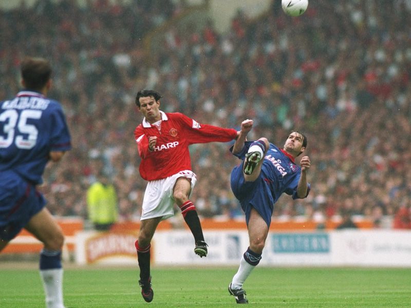 Giggs won his first FA Cup medal when United completed the Double in 1994 by beating Chelsea at Wembley