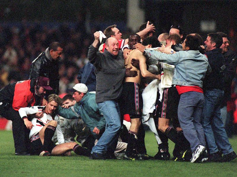 ...and is mobbed in the ensuing celebrations