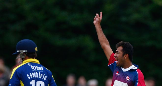 Hat-trick: Riaz bounced back from a difficult first over in style