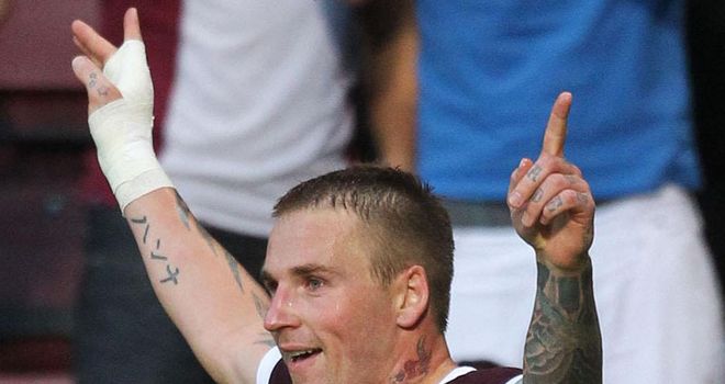 Stevenson: Scored twice for Hearts