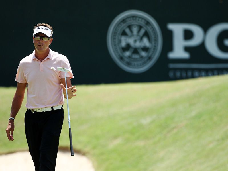 Aussie Robert Allenby was five-under for his round at one stage before three late bogeys.