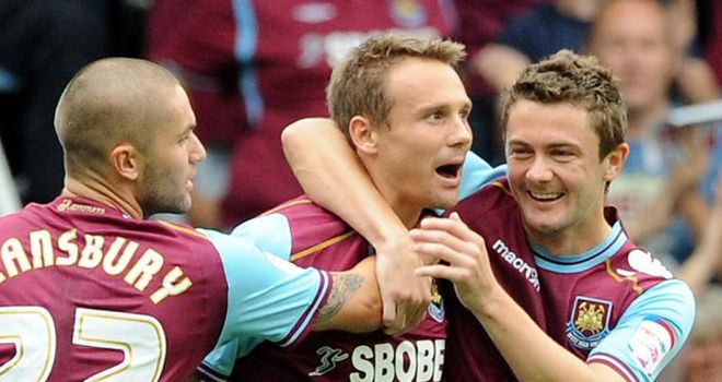 Taylor: Mobbed after netting for Hammers