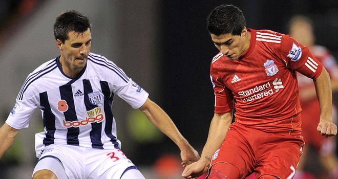 Paul Scharner has accused Luis Suarez of diving during Liverpool's 2-0 win at West Brom