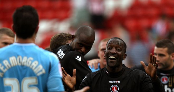 Powell: Celebrates Charlton's victory