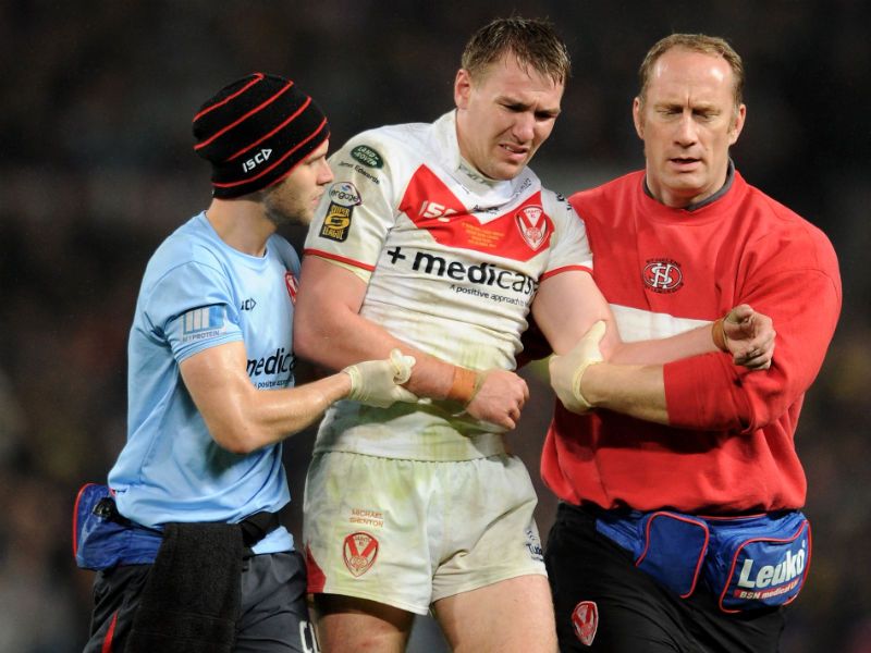 However, the England international's evening soon ended when he suffered a nasty-looking arm injury.