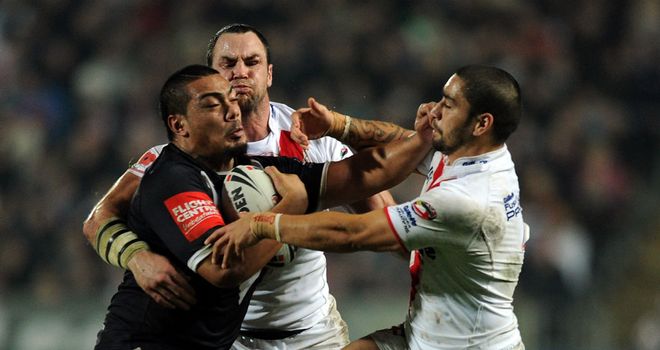 Rangi Chase gets stuck in for England