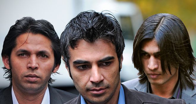 Left to right: Mohammed Asif, Salman Butt and Mohammad Amir all imprisoned