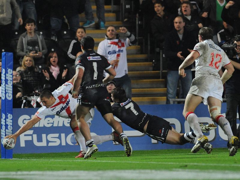 Just four minutes into the second period Ryan Hall finished superbly to put England 12-0 ahead