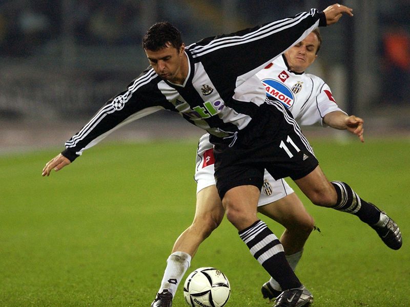 Speed in Champions League action for Newcastle in 2002