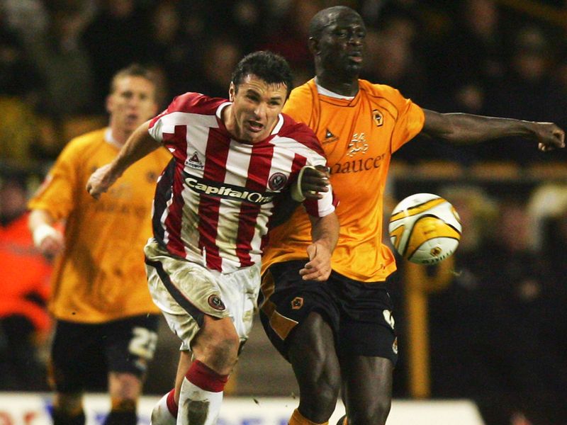 Speed in action soon after joining Sheffield United in 2008