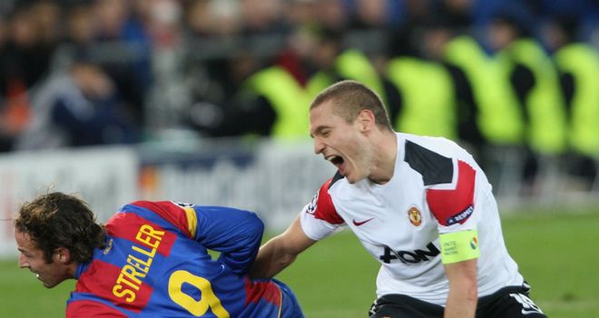 Nemanja Vidic: The United captain was stretchered from the field against Basel