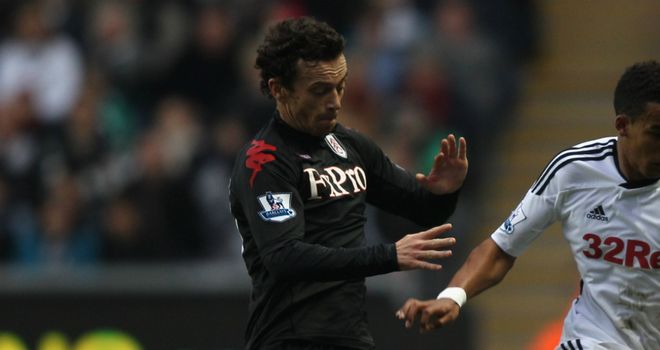 Simon Davies: Fulham midfielder in action at Swansea