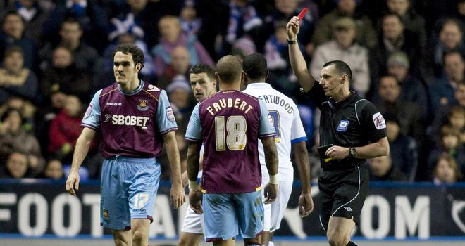 Joey O'Brien: West Ham defender was shown the red card against Reading