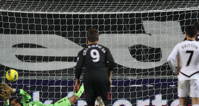 Michel Vorm: His save from Clint Dempsey helped Swansea to a 2-0 victory over Fulham