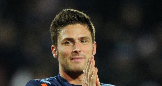 Olivier Giroud: Scored the third goal as Montpellier beat Ajaccio to join PSG on level points