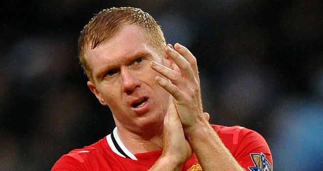 Paul Scholes played for an hour in Man United's 3-2 victory at the Etihad Stadium