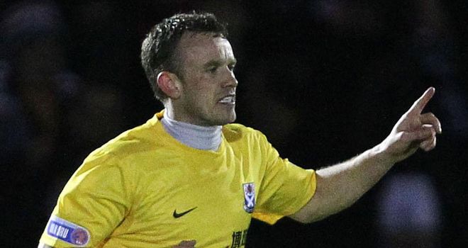 Roberts: Celebrates his goal for Ayr