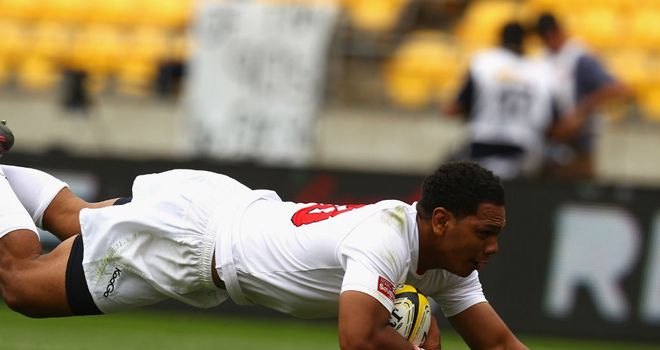 Samiuela Vea scores for Tonga against Wales