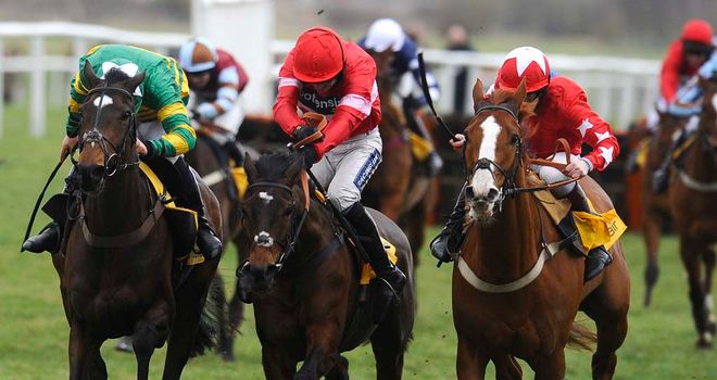 Zarkandar (centre) landed last year's Betfair Hurdle