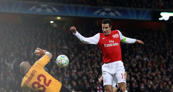 Robin van Persie: Was denied by a wonderful reflex save from Christian Abbiati