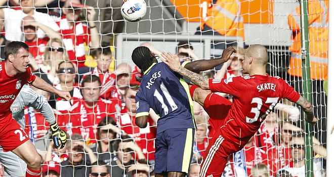 Victor Moses: A doubt for Saturday after being kicked in the head by Liverpool defender Martin Skrtel