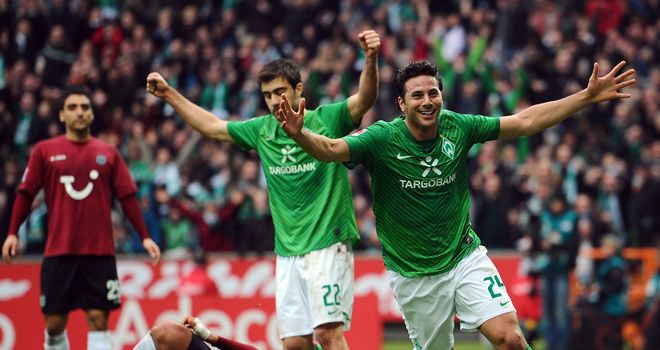 Claudio Pizarro: Broke the deadlock as Bremen saw off Hannover