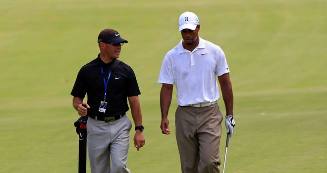 Tiger Woods with coach Sean Foley