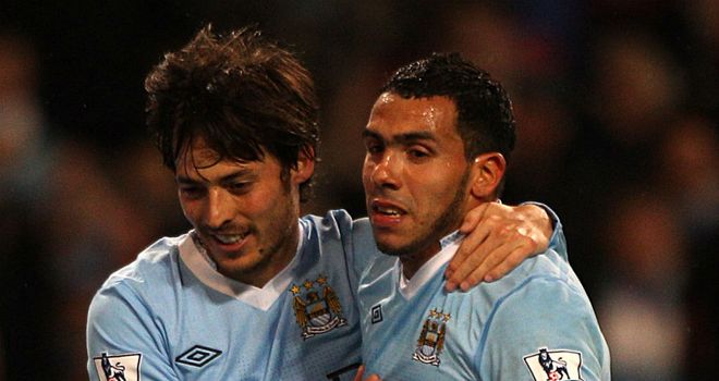 David Silva and Carlos Tevez were on target for Manchester City against West Brom