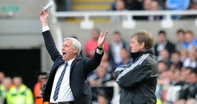 Alan Pardew: Newcastle boss looks on during his side's 2-0 win over Liverpool