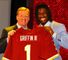 Draft: NFL commissioner Roger Goodell (left) welcomes Robert Griffin III to the league