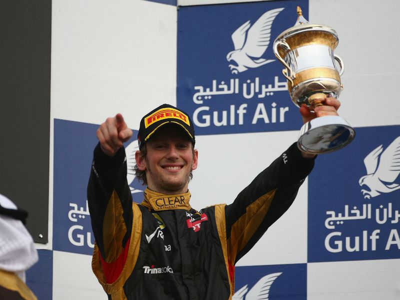 Grosjean finished third