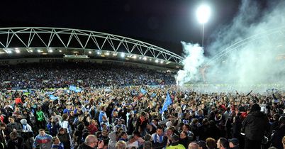 Huddersfield: Fans celebrate reaching Wembley