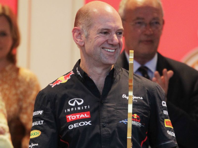 Adrian Newey picks up the constructors trophy