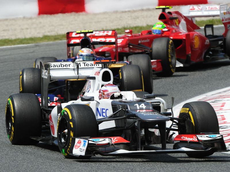 Kamui Kobayashi in action for Sauber