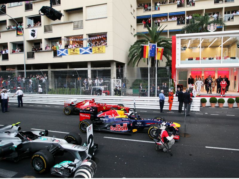 Monaco's unique parc ferme and podium