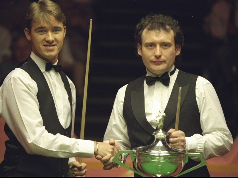 Stephen Hendry with his old rival Jimmy White back in 1994