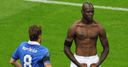 Balotelli celebrates his second goal as Italy reach the Euro 2012 final