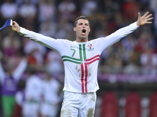 Cristiano Ronaldo celebrates Portugal's victory