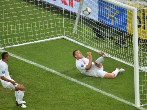 Ukraine's disallowed goal against England.