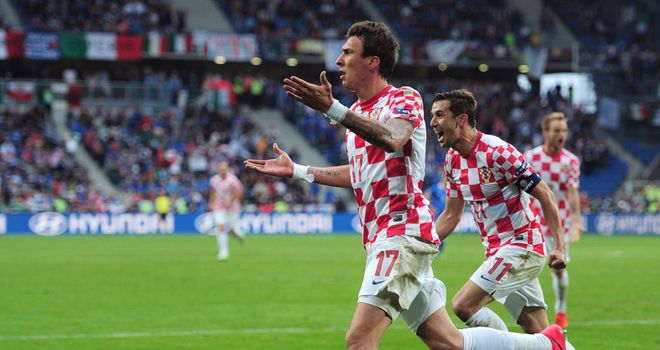 Darijo Srna: Croatia skipper protesting against a decision given by the referee