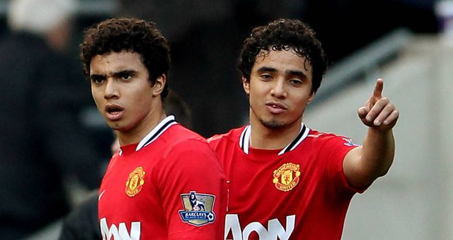 Fabio (L) and Rafael (R): Manchester United's twins are set to be parted next season