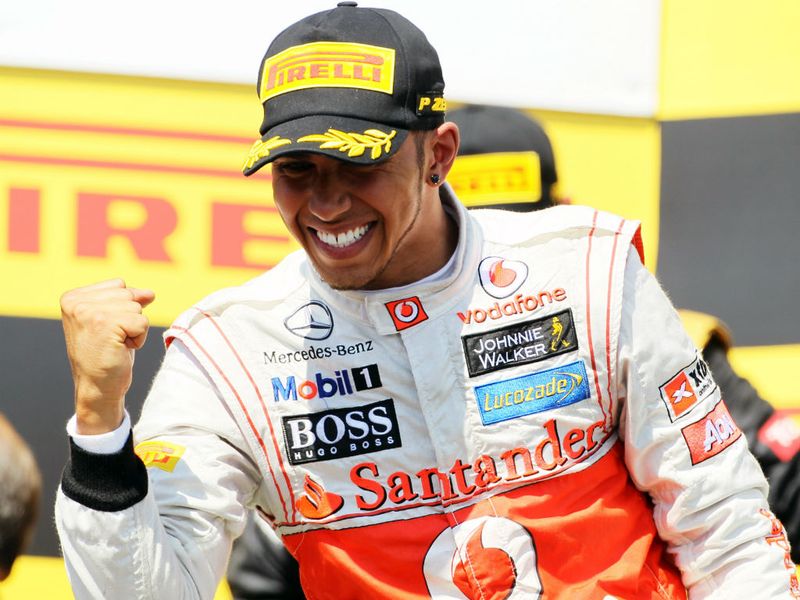 A delighted Hamilton