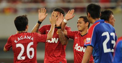 Kagawa: Celebrates scored his first goal for United